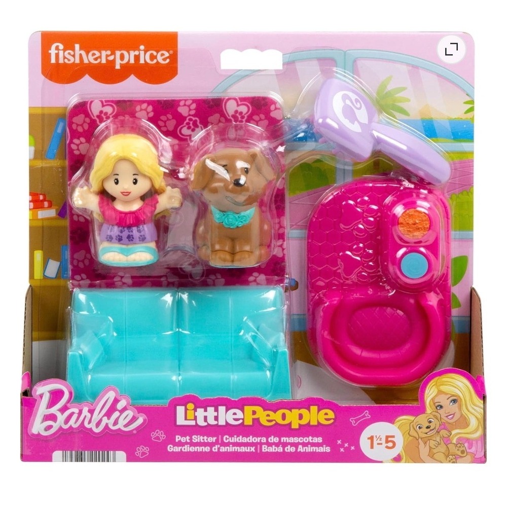 Fisher-Price Little People Barbie Pet Sitter Playset with Figure and Dog HJN54